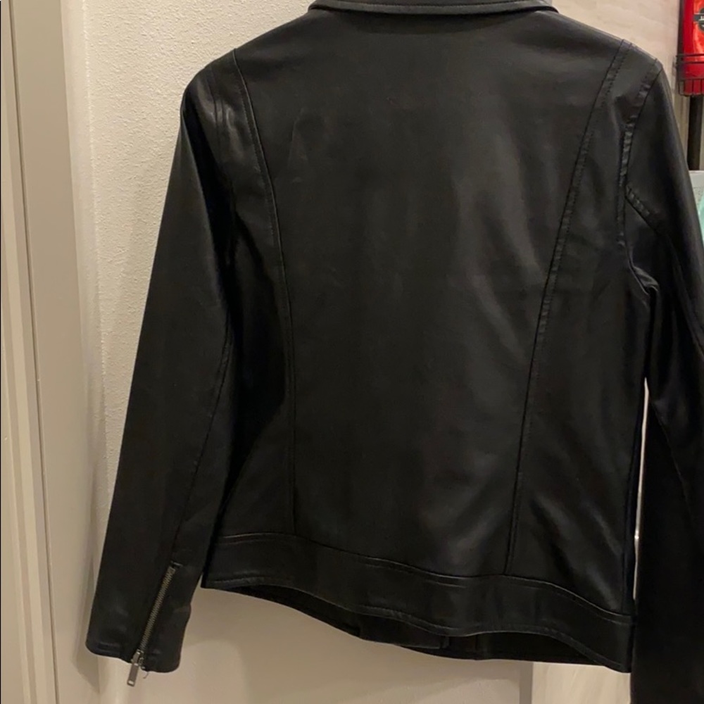 Faux Black Leather Jacket - Picture 7 of 8